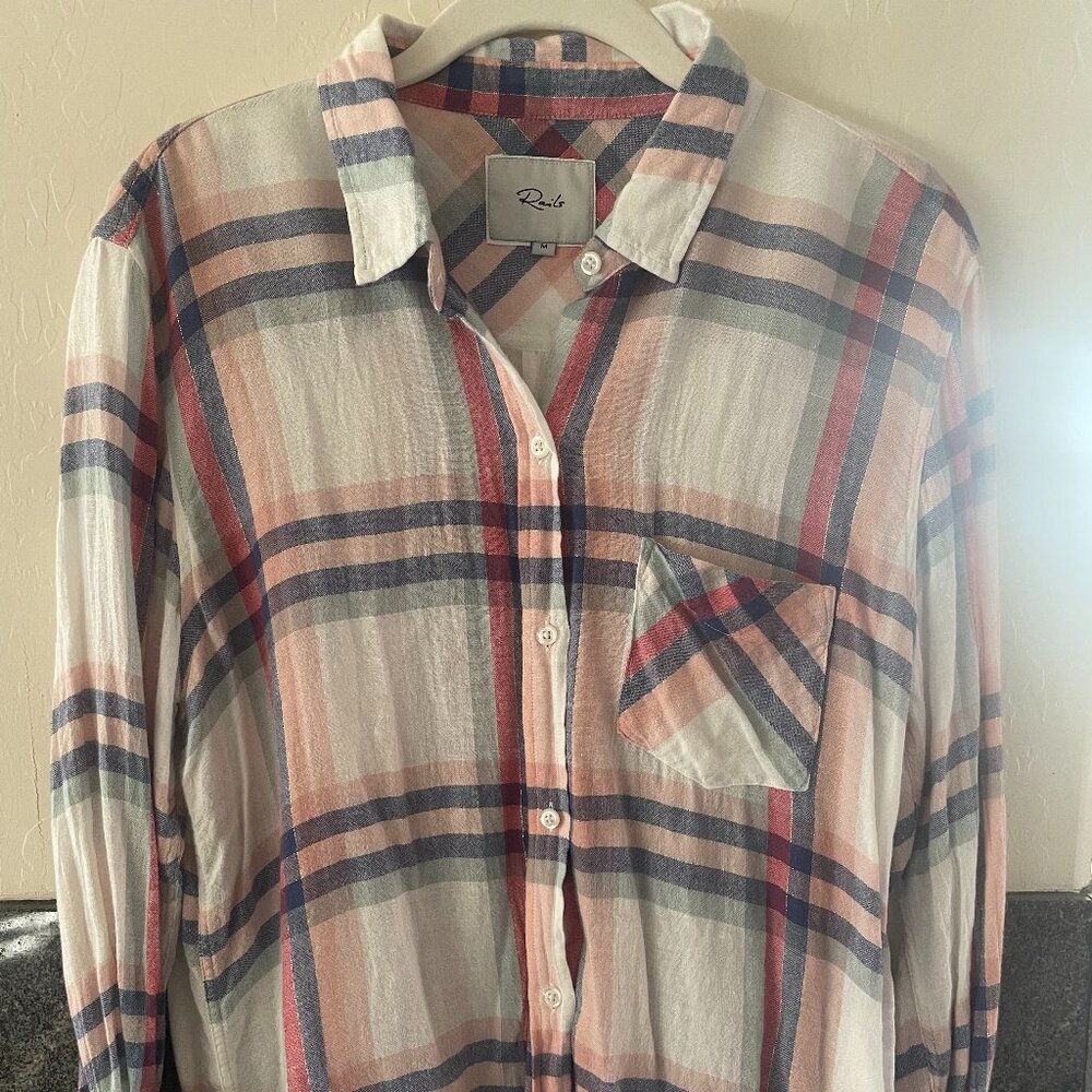 Womens Rails Flannel Button Down Top Size M. Rayo… - image 1